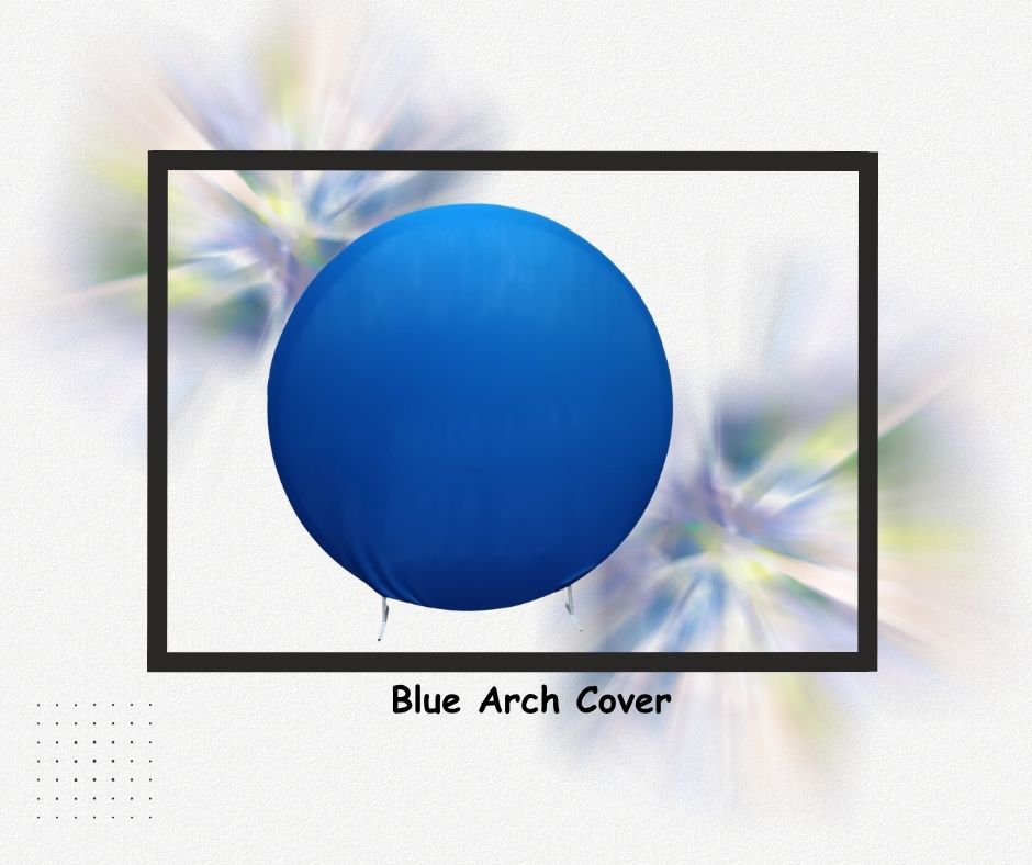 2m Circle Arch with Wrinkle-Resistant Round Royal Blue Backdrop Cover — party hire package