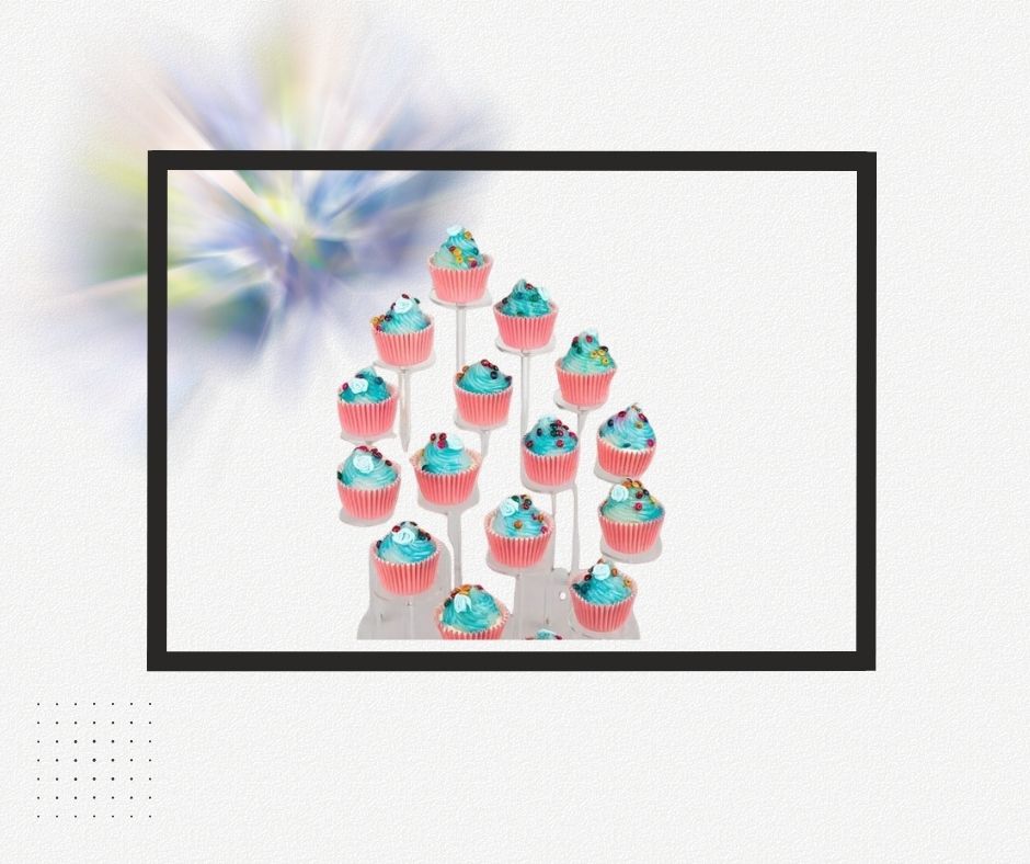 Clear Acrylic 16-Tier Cupcake Stand for Hire — party hire package