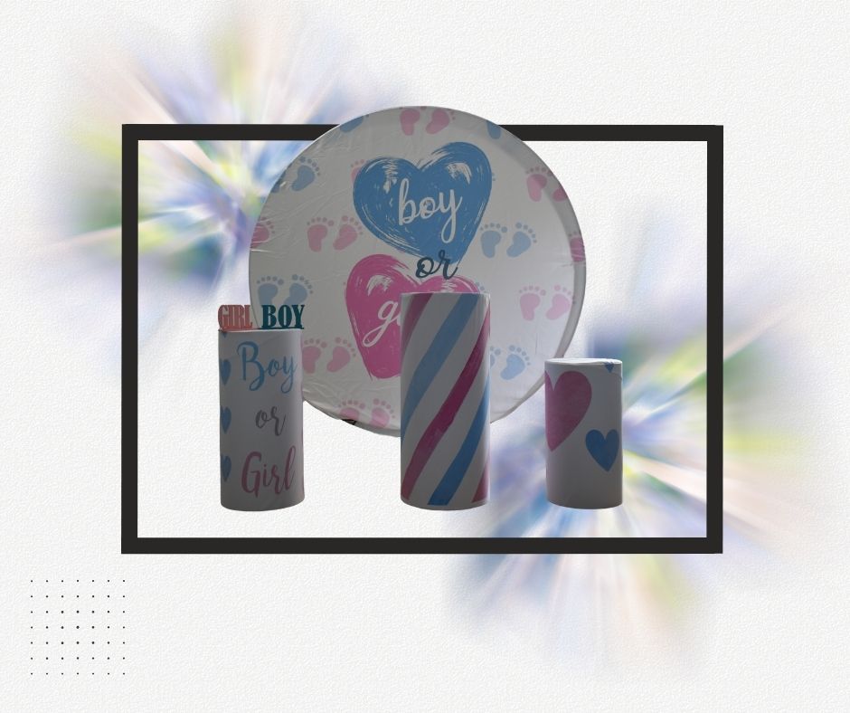 Custom Gender Reveal Party Set for Hire — party hire package