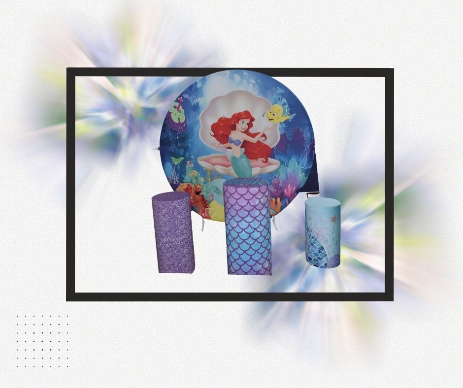 Little Mermaid Ariel Round Backdrop — party hire package